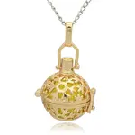 Golden Tone Brass Hollow Round Cage Pendants
