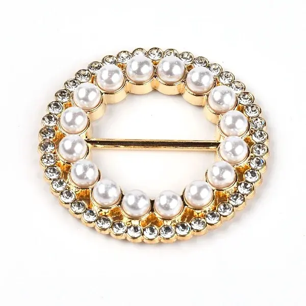 Flat Round Alloy Rhinestone Buckles