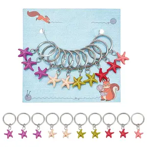 10Pcs Starfish Synthetic Turquoise Pendant Stitch Markers