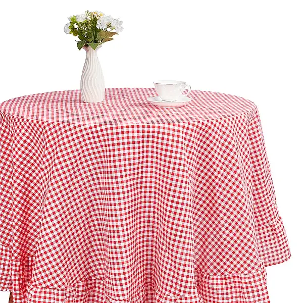 Cotton and Linen Round Tablecloth
