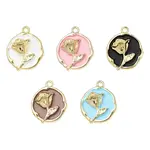 5Pcs Rack Plating Alloy Enamel Pendants