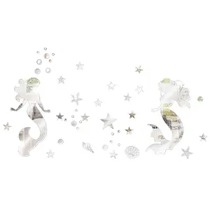 3 Sets DIY Adhesive Acrylic Mirror Wall Decoration Kit