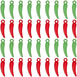 60Pcs 2 Colors Alloy Enamel Pendants