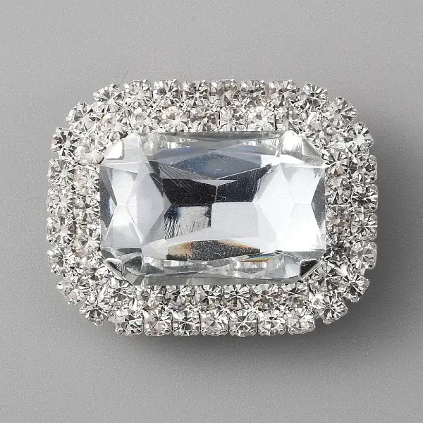 Glass Rhinestone Rectangle Shoe Decorations