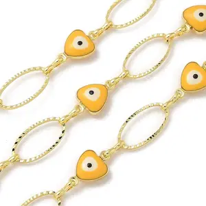 Rack Plating Brass Enamel Link Chains