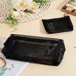 2Pcs 2 Styles Nylon Gauze Cosmetic Pouches with Zipper
