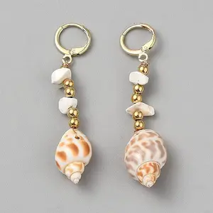 Alloy Shell Shape Leverback Earrings