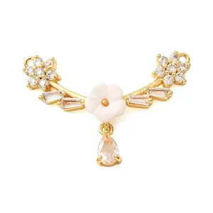 Brass Pave Clear Cubic Zirconia Pendants