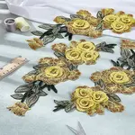 4Pcs Flower Polyester Sew on Appliques