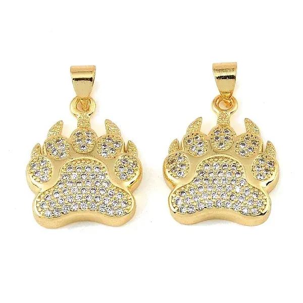 Brass Micro Pave Clear Cubic Zirconia Pendants