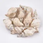 Electroplate Spiral Shell Pendants