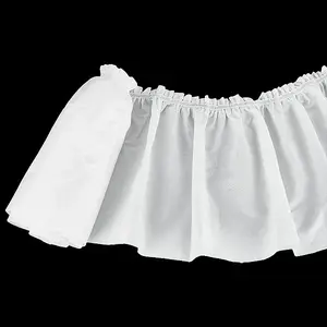 Cotton Pleated Lace Trim Ribbon