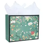 1Pc Flower Printed Paper Gift Bags with Rope Handle