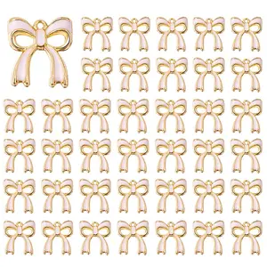 50Pcs Rack Plating Alloy Enamel Pendants