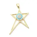 Golden Brass Clear Cubic Zirconia Pendants