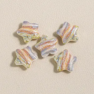 15Pcs Printed Resin Beads