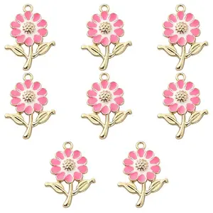 8Pcs Alloy Enamel Pendants