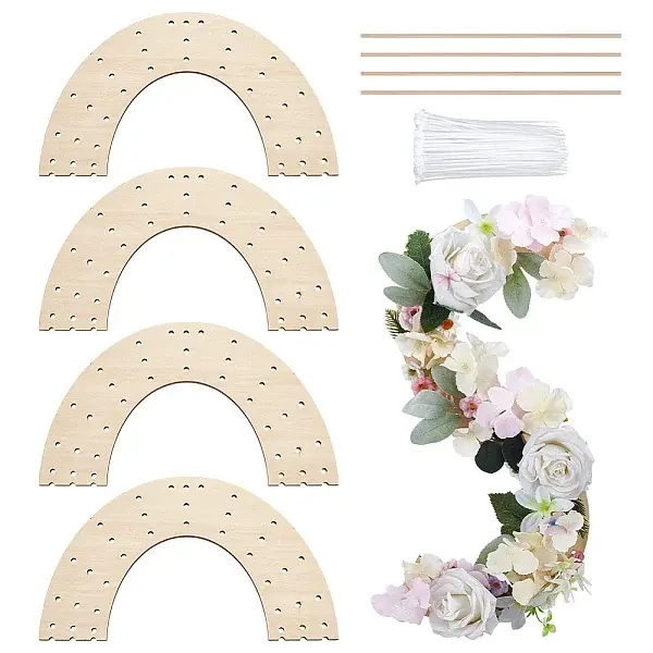 4Pcs Wood Wreath Boards