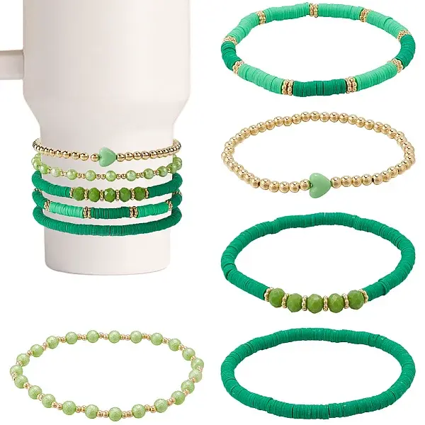 Polymer Clay & Crystal Beads Cup Chain