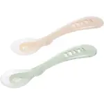 Beaba Silicone Spoon Set lžička Clay / Misty green 8m+ 2 ks