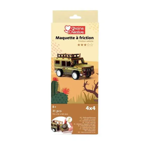 GRAINE CREATIVE Dřevěný 3D model Jeep