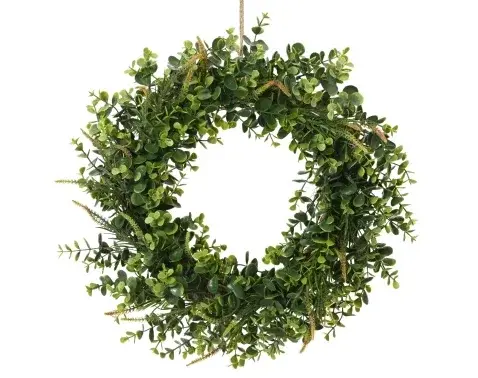 Umělý věnec Eukalyptus 40 cm, zelený