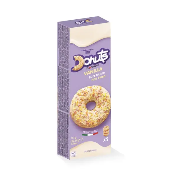 CUORENERO Donuty s polevou vanilka bez lepku 3 kusy