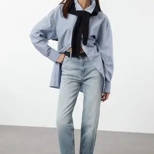 Trendyol Blue High Waist Slim Mom Jeans