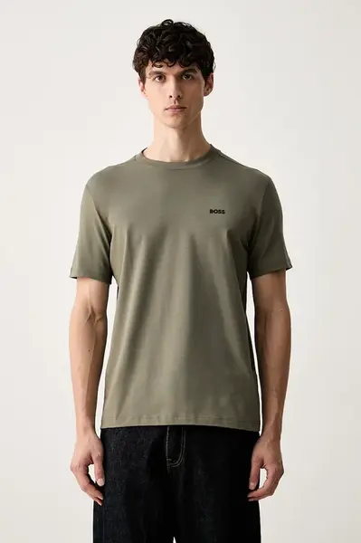 BOSS Green tričko pánské bavlněné s elastanem Tee