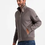 Ombre Men's jacket with high collar and fleece interior - ash