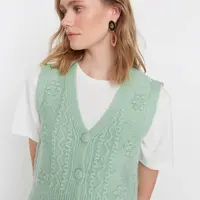 Trendyol Mint Soft Textured Knitwear Vest