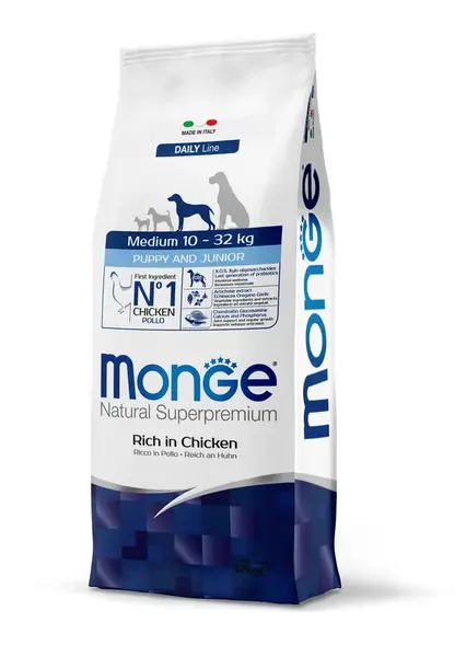 Monge Daily Line Medium Puppy & Junior suché krmivo pro psy - kuřecí 12 kg
