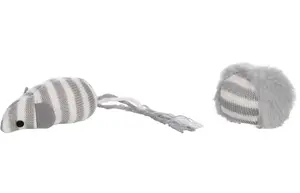 Flamingo kočičí hračka - šedá myš 1 ks