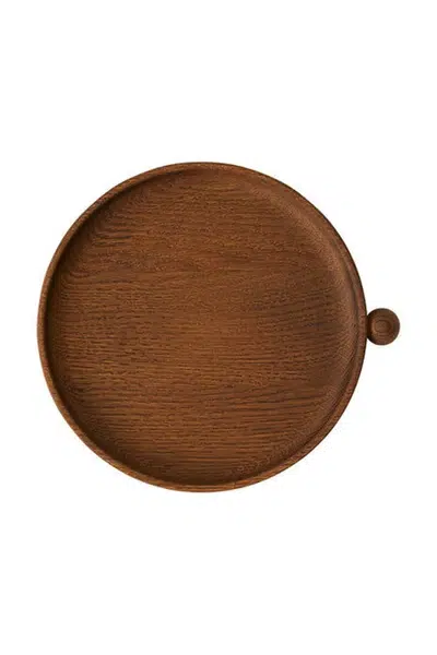 Ozdobný tác OYOY Inka 22 x 20 x 2,5 cm hnědá barva