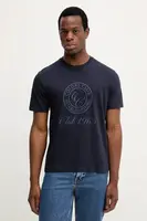 Bavlněné tričko United Colors of Benetton pánské, fialová barva, s potiskem, 3I1XU1096