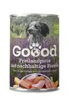 Goood Senior Freilandpute & Nachhaltige Forelle - konzerva s morčacím a pstruhovým mäsom 400 g dátum spotreby: 15.04.2026