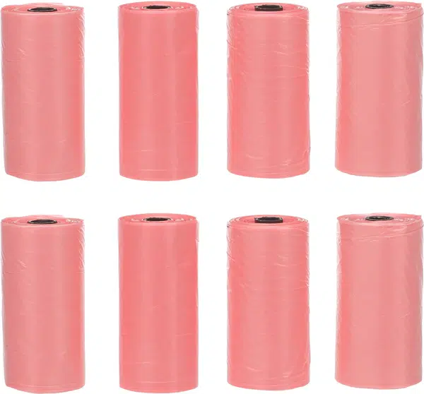 Flamingo Basic sáčky na psie exkrementy - viac farieb Ružový - 8 x 15 ks