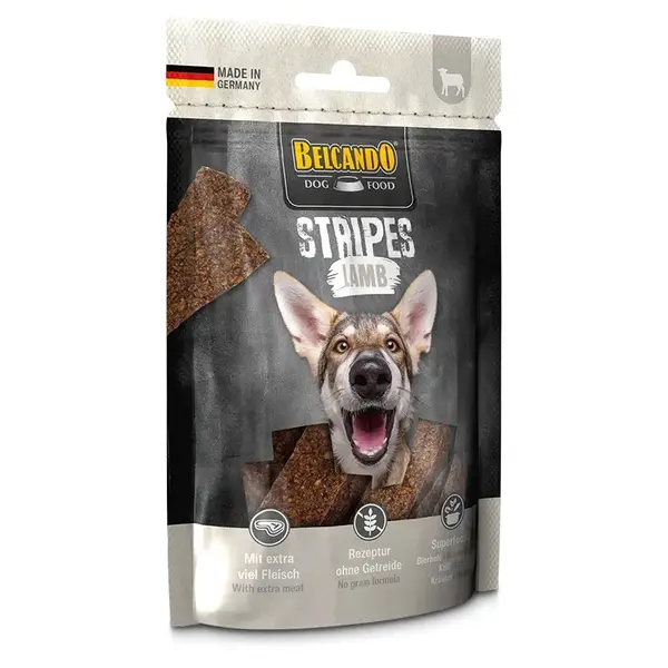 Belcando Stripes Snack - jehněčí plátky 70 g