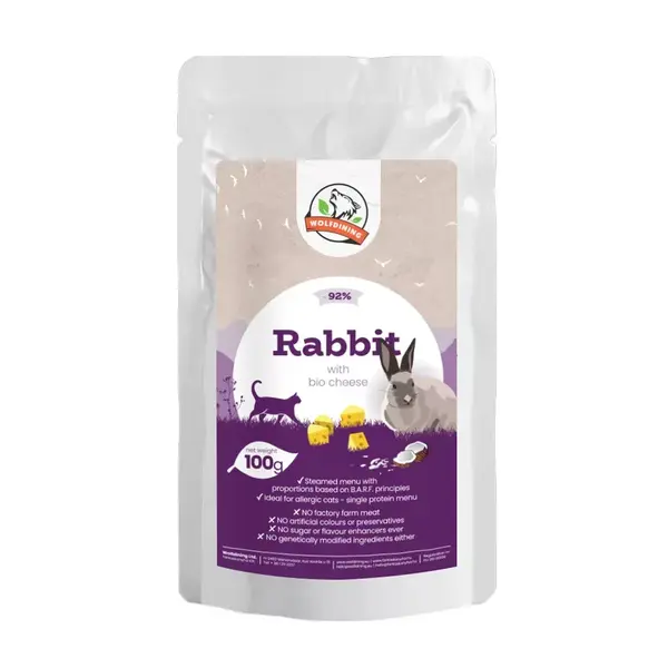 Farkaskonyha králičí dušené menu pro kočky 100 g