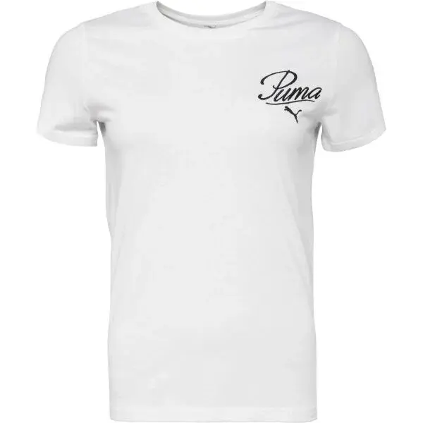Puma ESSENTIALS SCRIPT TEE Dámské tričko, bílá, velikost