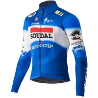 Castelli QUICK STEP LS THERMAL Pánský cyklistický dres, modrá, velikost XXXL