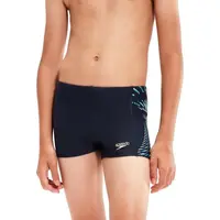 Speedo PLASTISOL PLACEMENT Chlapčenské športové plavky, tmavo modrá, veľkosť 9-10Y
