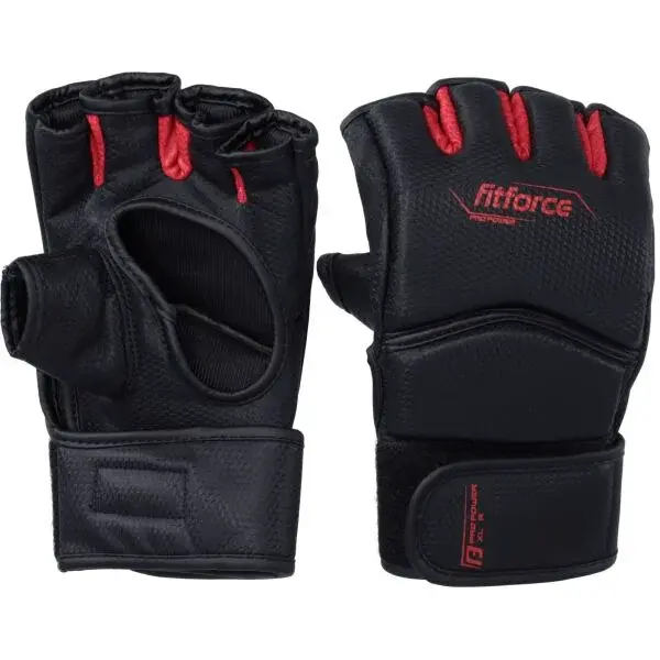 Fitforce PRO POWER MMA bezprsté rukavice, černá, velikost