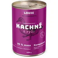 LOUIE KACHNÍ S RÝŽÍ 1 200 G Psí konzerva, fialová, velikost