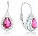Beneto Stříbrné náušnice s růžovými zirkony AGUC2227