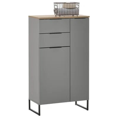 Venda MIDI SKŘÍŇKA, šedá, barvy dubu, 60/106/32 cm