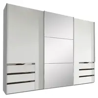 MID.YOU SKŘÍŇ S POSOUVACÍMI DVEŘMI, barvy stříbra, bílá, 300/216/65 cm