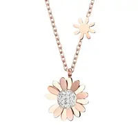 Troli Půvabný bronzový náhrdelník s kytičkami VSN004R-PET