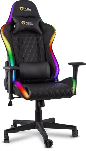 Herní křeslo YENKEE YGC 300RGB STARDUST, černé, led podsvícení