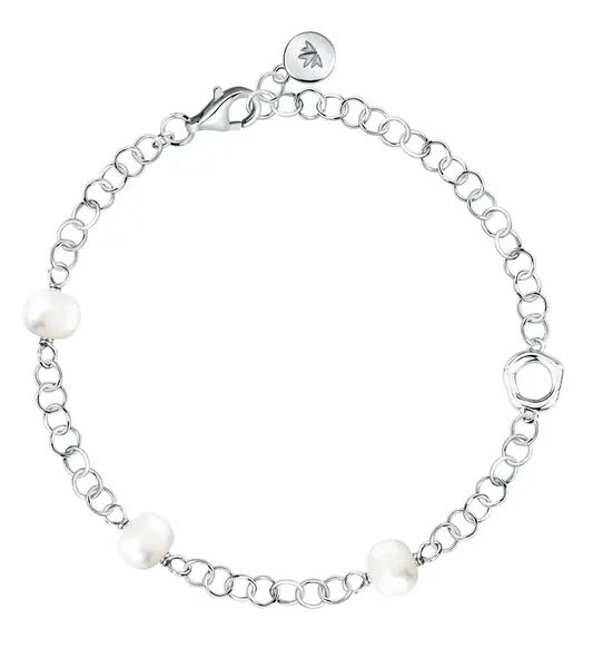 Morellato Fashion stříbrný náramek s říčními perlami Perla SXU49